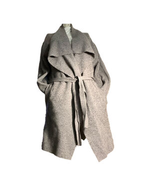 Twelfth Love Gray Waterfall Belted Coat Medium